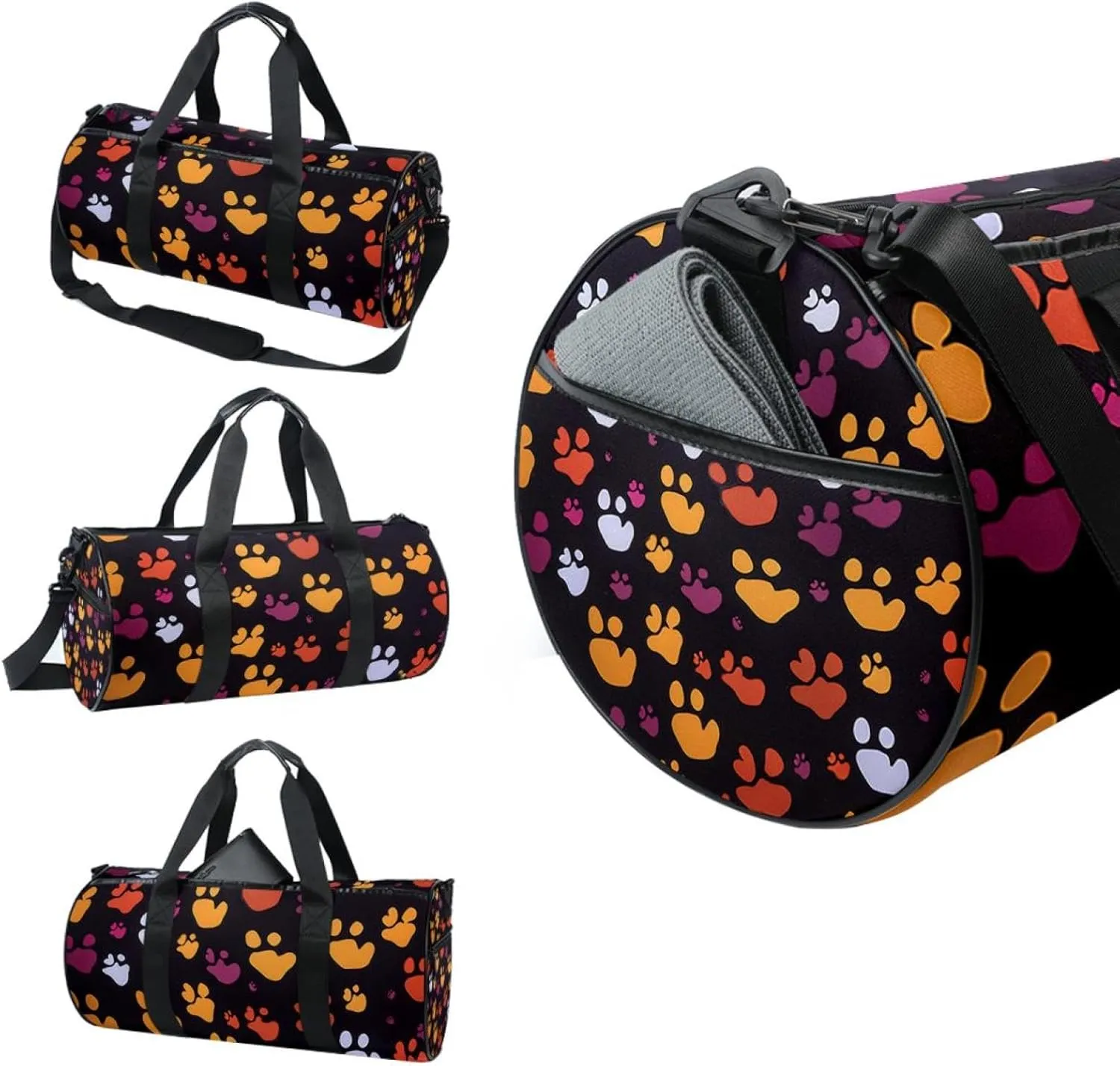 Gym Bags for Women,Duffle Bag for Travel,Bones and Paw Print,Gym Bag for Men