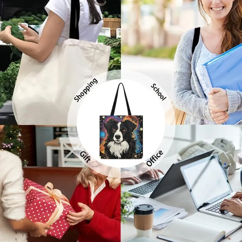 Halloween Pumpkin Reusable Canvas Tote Bag Bloodstained Bat College Cloth Book Bags Maple Leaf Grocery Shopping Bag