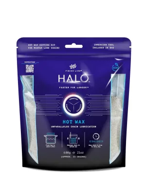 Halo HOT Wax Bike Chain Lubricant | Premium Bicycle Care for Extended Drivetrain Performance Efficiency | Double Boil Bag with Wax Pellets and Immersion Tool, 600g / Net Wt. 1.3 Lb