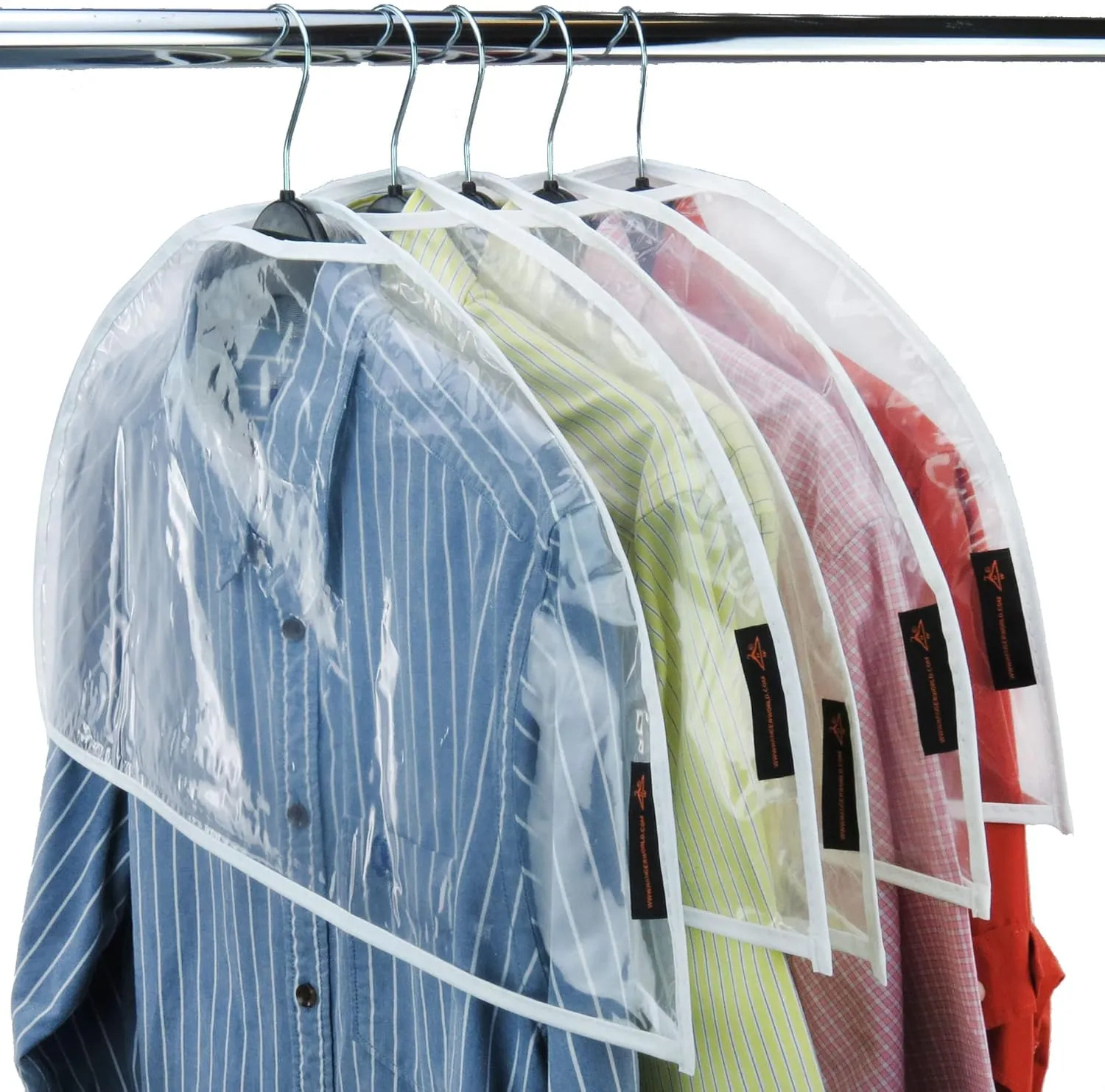 Hangerworld Pack of 20 Clear 24inch x 12inch Shoulder Dust Dirt Protector Storage Clothes Cover Bags