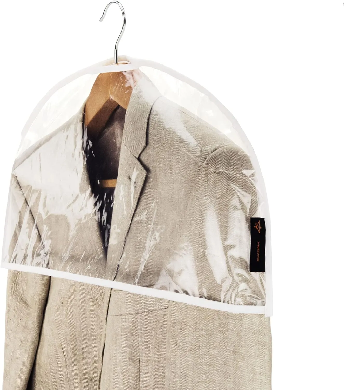 Hangerworld Pack of 20 Clear 24inch x 12inch Shoulder Dust Dirt Protector Storage Clothes Cover Bags
