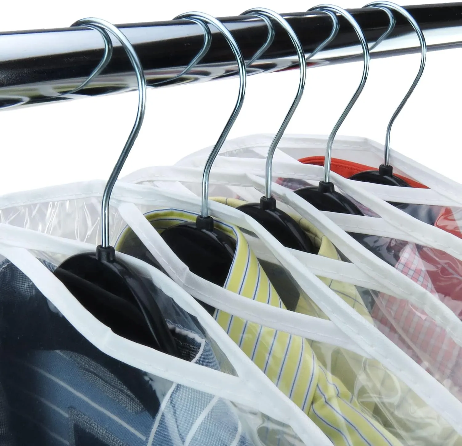 Hangerworld Pack of 20 Clear 24inch x 12inch Shoulder Dust Dirt Protector Storage Clothes Cover Bags