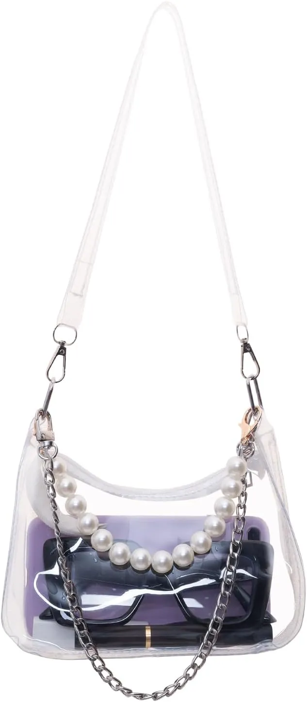 Heliltd Clear Purse for Stadium Events Small Clear Bag Stadium Approved Bag With 3 Strap Stadium Approved Bags for Concerts
