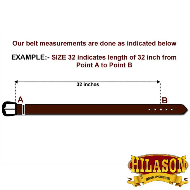 HILASON Western Genuine Leather Belt for Men Women Cowboy Cowgirl Handmade Unisex Full Grain Heavy Duty Floral Tooled Belt