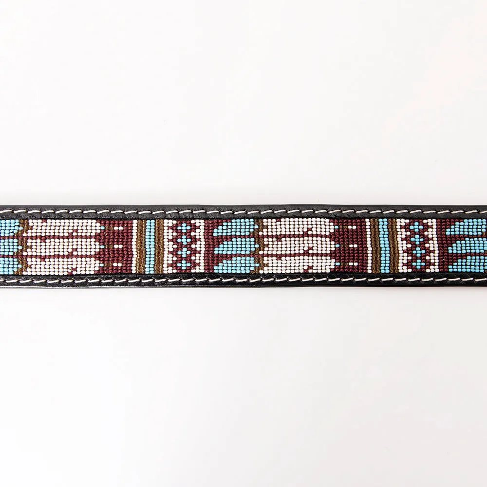 HILASON Western Genuine Leather Belt for Men Women Cowboy Cowgirl Handmade Unisex Full Grain Heavy Duty Tooled Beaded Belt
