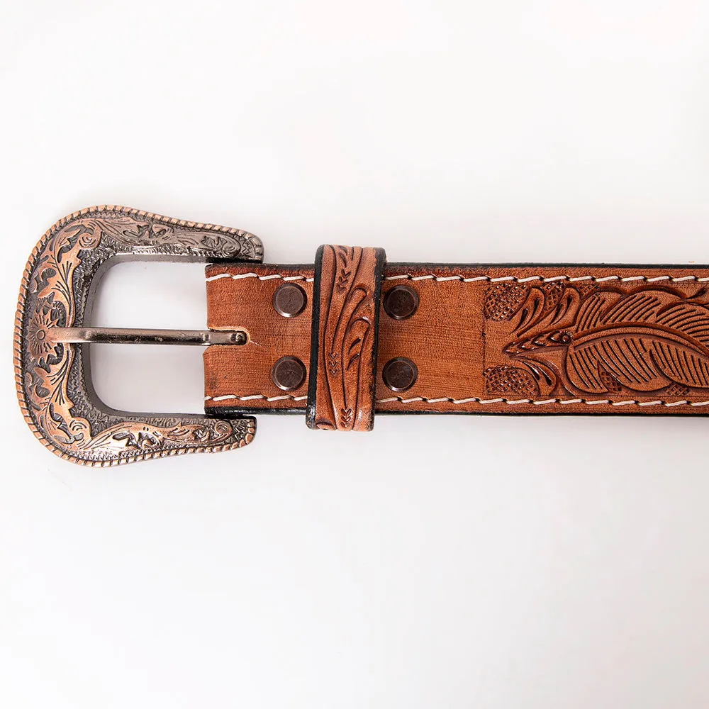 HILASON Western Genuine Leather Belt for Men Women Cowboy Cowgirl Handmade Unisex Full Grain Heavy Duty Tooled Beaded Belt