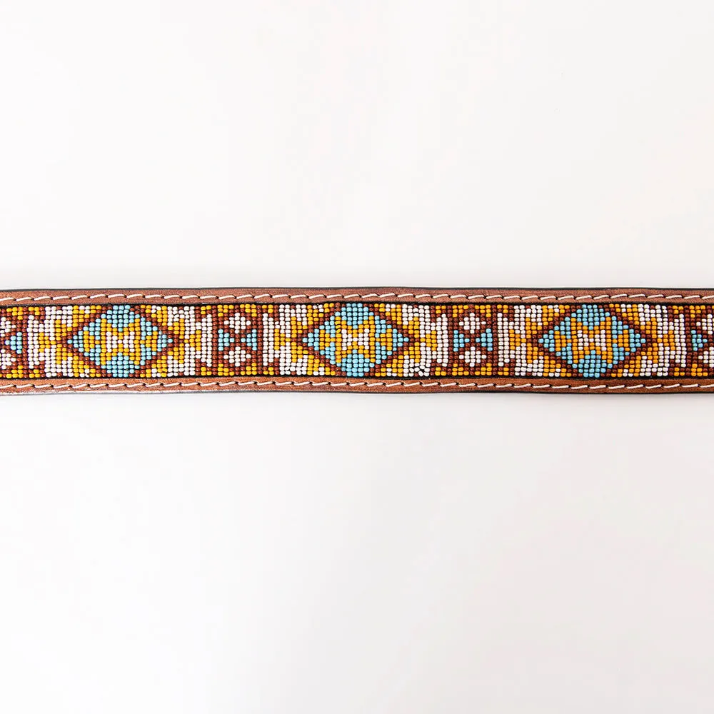 HILASON Western Genuine Leather Belt for Men Women Cowboy Cowgirl Handmade Unisex Full Grain Heavy Duty Tooled Beaded Belt