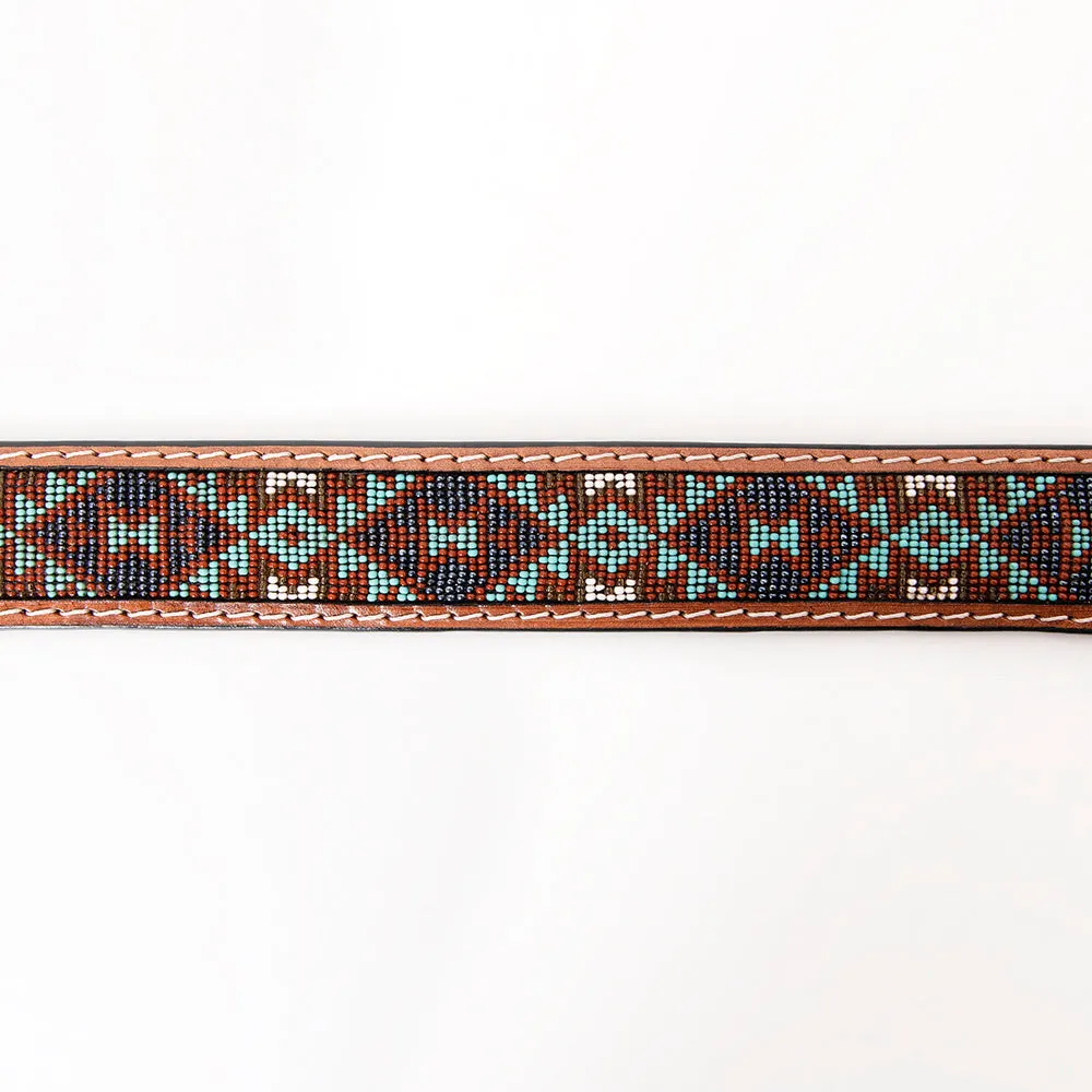 HILASON Western Genuine Leather Belt for Men Women Cowboy Cowgirl Handmade Unisex Full Grain Heavy Duty Tooled Beaded Belt