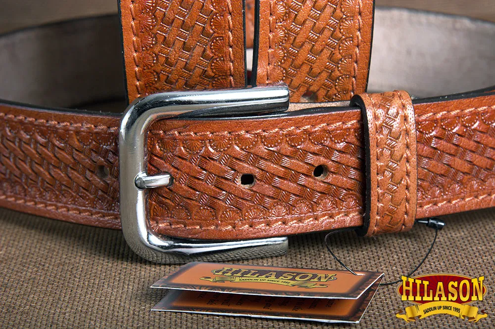 HILASON Western Genuine Leather Belt for Men Women Cowboy Cowgirl Handmade Unisex Full Grain Heavy Duty Tooled Belt for Jeans
