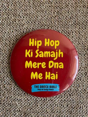 Hip Hop DNA Maroon Round Metal Pin Badge