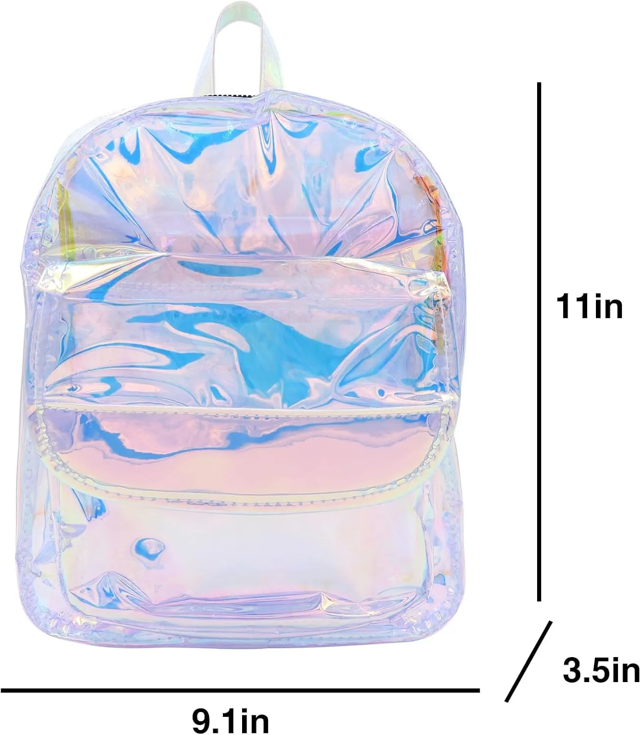 Holographic Daypack Waterproof Transparent Shoulder Bag Casual See Through Satchel for Concert Sport Travel,Silver 6#
