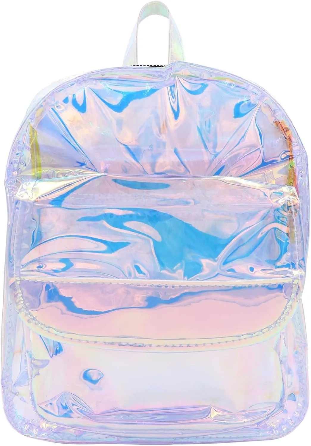 Holographic Daypack Waterproof Transparent Shoulder Bag Casual See Through Satchel for Concert Sport Travel,Silver 6#