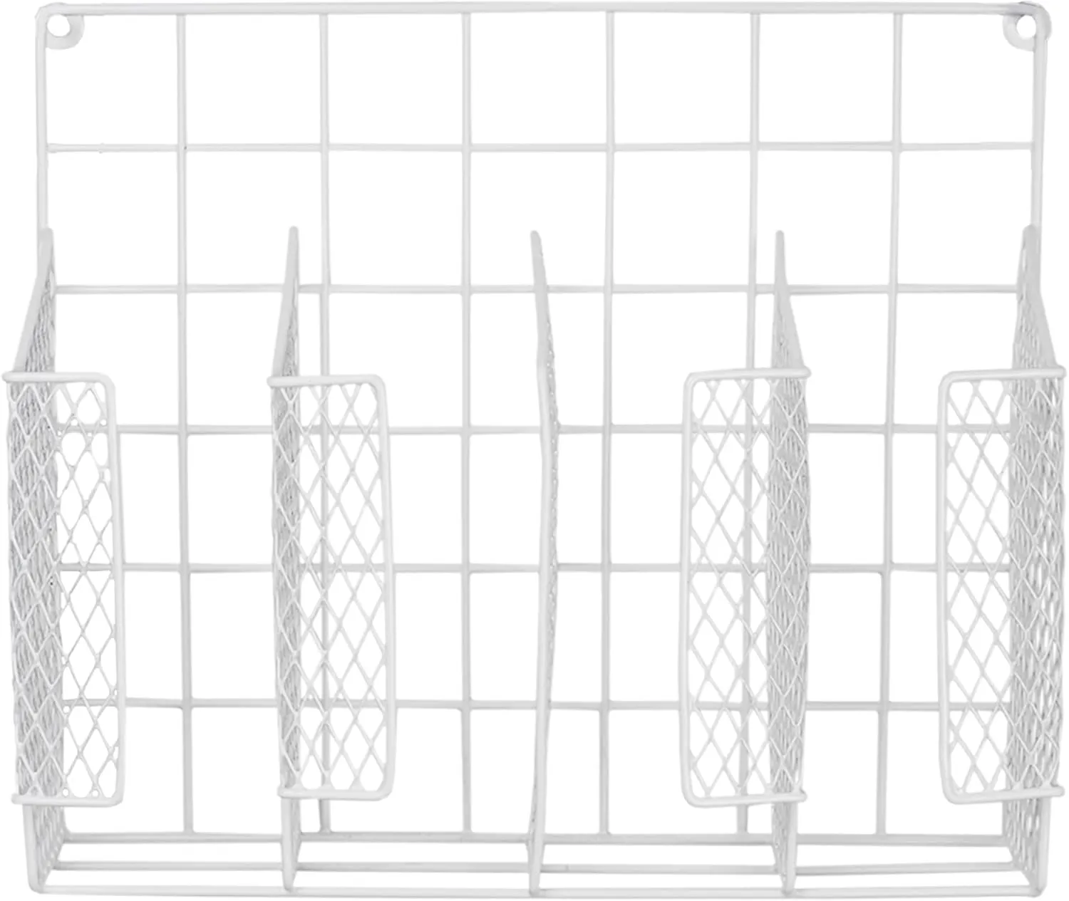 Home Basics Organizer Rust Resistant, Perfect for Food Storage, Silver Foil, Wax Paper, Sandwich Bags, Plastic Wrap-Mounts,White