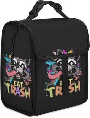 Hooligan Raccoon Eat Garbage Insulated Lunch Cooler Bag Waterproof Lunch Box for Work Picnic Or Travel
