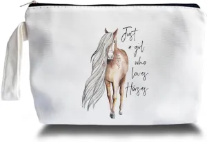 Horse Print Makeup Bag-Western Makeup Bag, Horse Western Themed Lover Gifts for Girls Mom Women, Cosmetic Travel Bags for Women