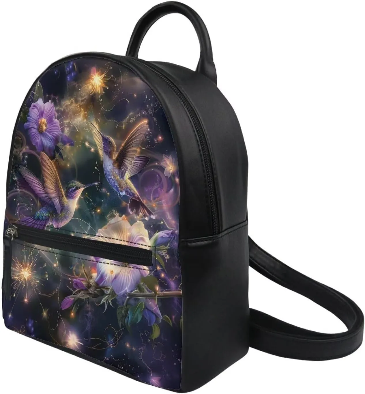 Hummingbird Mini Backpack for Women Casual Daypack Purse Leather Lightweight Small College School Bag Teen Girls Satchel Shoulder Bags with Adjustable Straps and Front Pocket