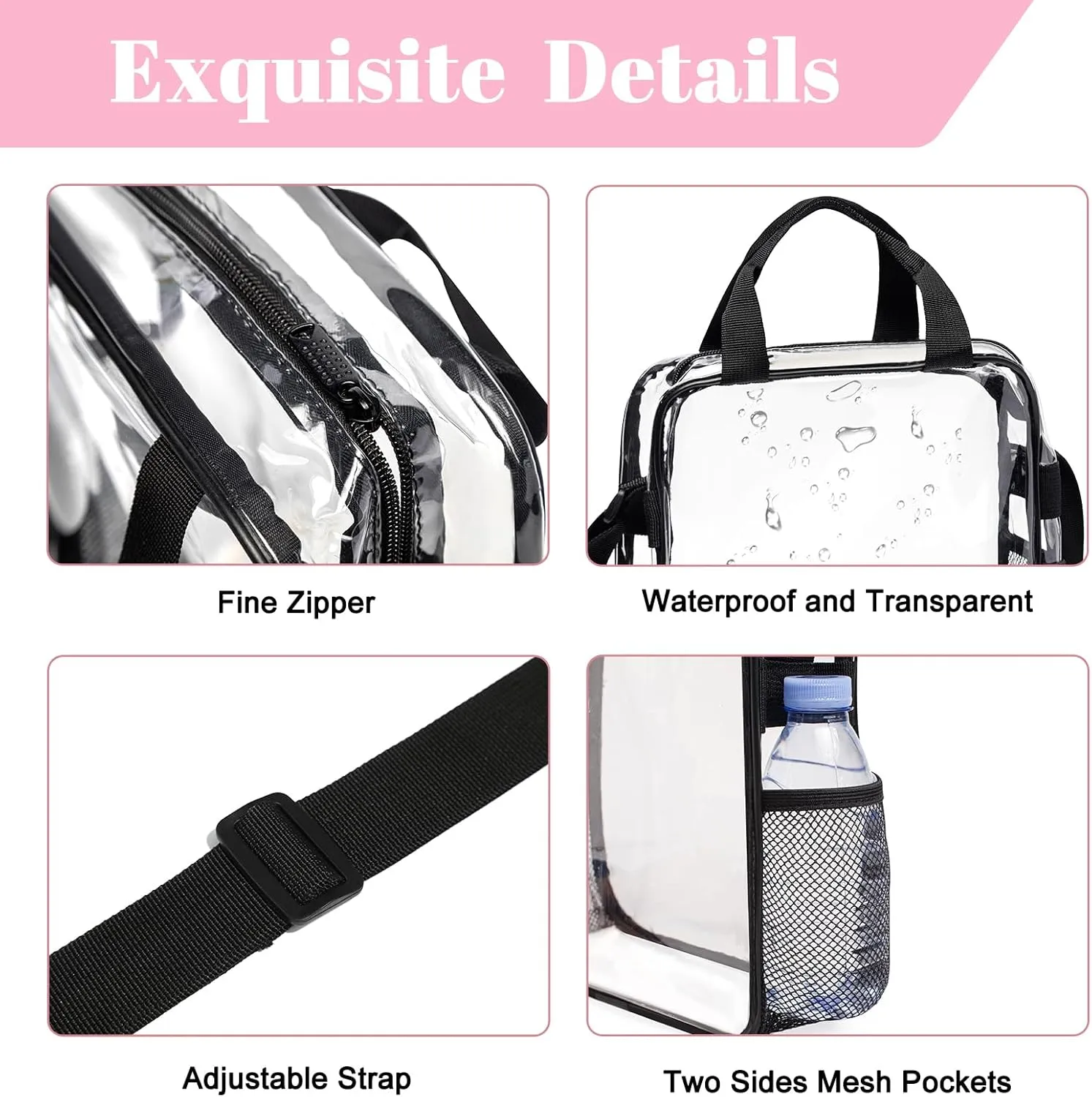 Husguciy Custom Clear Lunch Bag, Personalized Transparent Bags with Photo Logo Text for Sport Events, Customized Clear Tote Bag Gifts for Men Women Adults