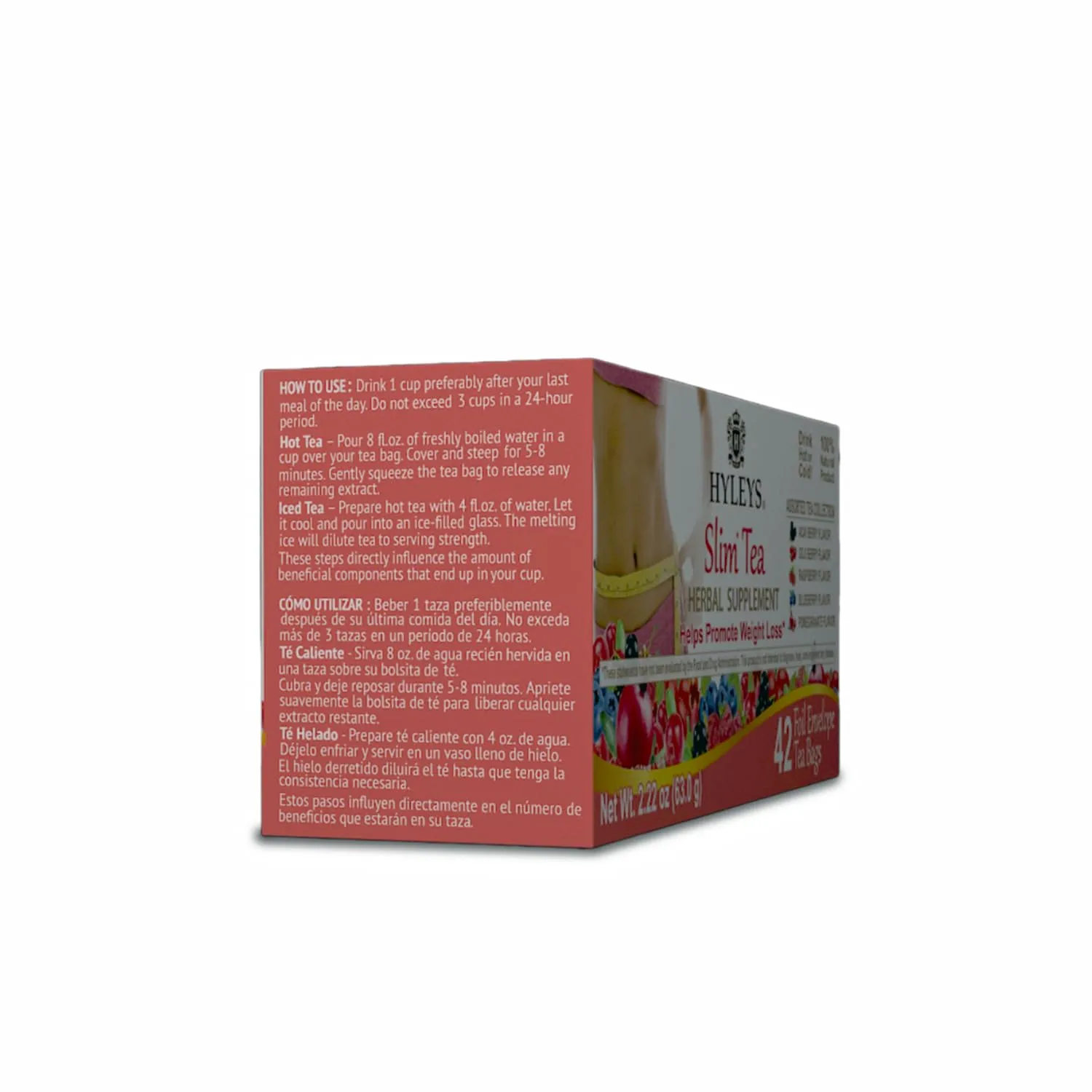 Hyleys Slim Tea 42 Ct Assorted - Weight Loss Herbal Supplement Cleanse and Detox - 42 Tea Bags (12 Pack)