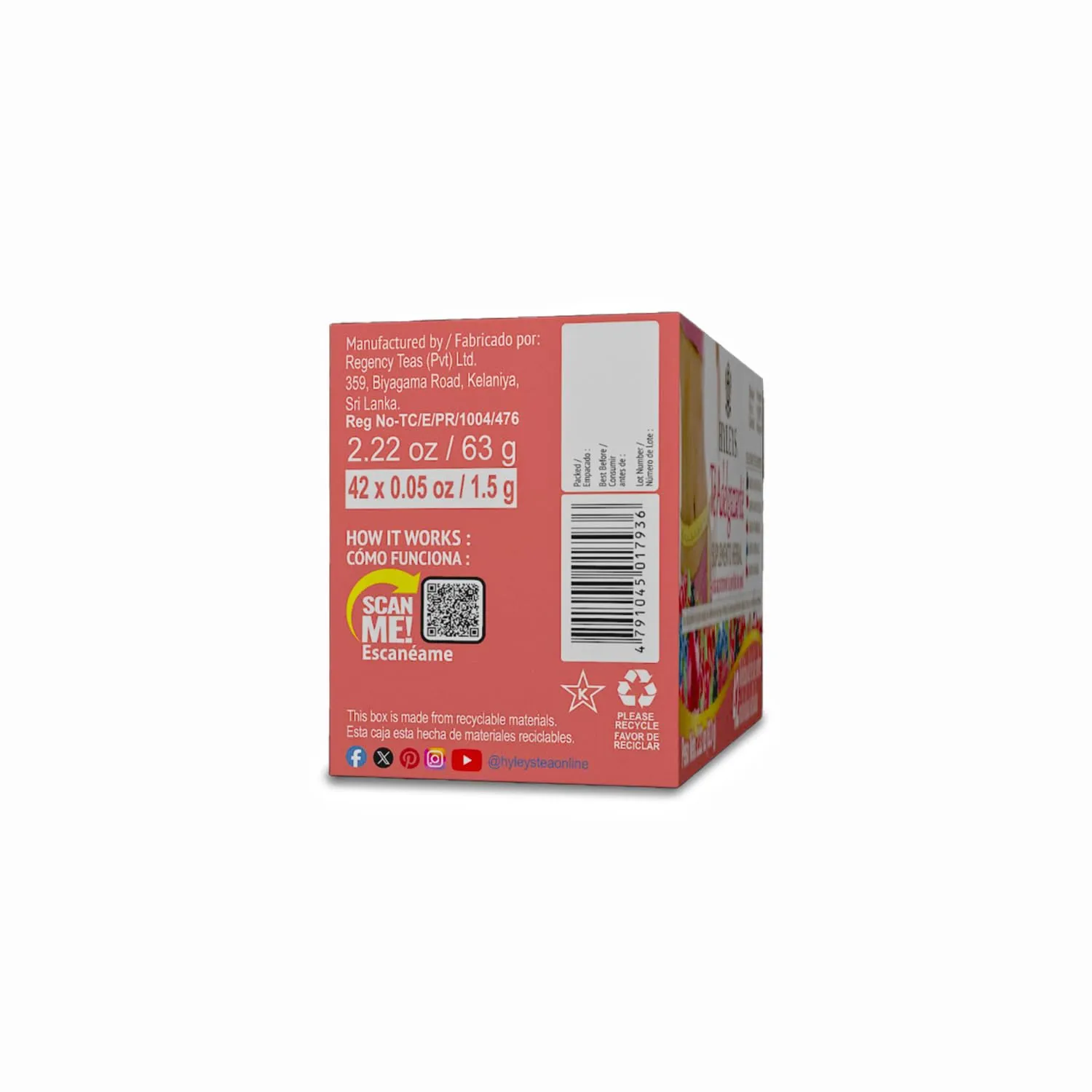 Hyleys Slim Tea 42 Ct Assorted - Weight Loss Herbal Supplement Cleanse and Detox - 42 Tea Bags (12 Pack)