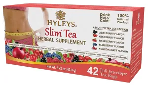 Hyleys Slim Tea 42 Ct Assorted - Weight Loss Herbal Supplement Cleanse and Detox - 42 Tea Bags (12 Pack)
