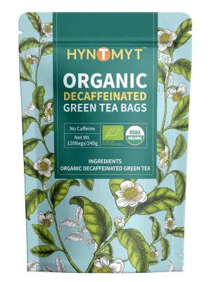 HYNTMYT Organic Decaffeinated Green Tea Bags, USDA Organic Decaf Green Tea, Fresh & Smooth Taste, Unsweetened, 120 Count