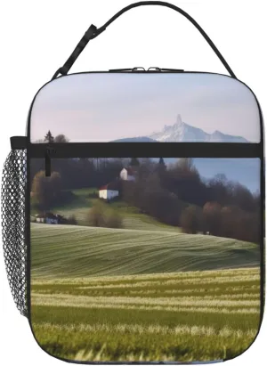 Insulated Lunch Bag for Men Women Reusable Lunch Box Slovenian Rural Landscape Lunchbox Leakproof Cooler Bags for Work Picnic