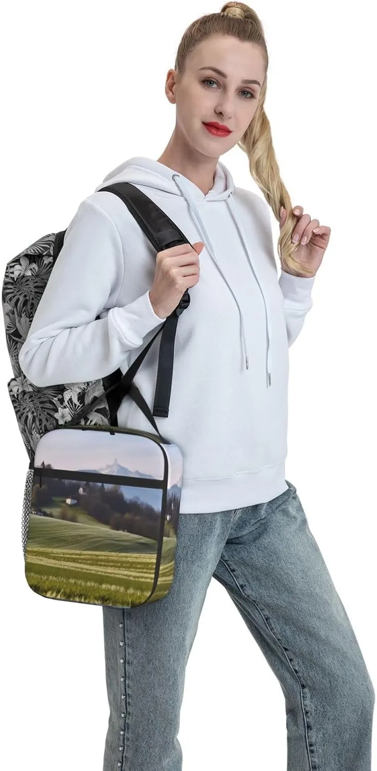 Insulated Lunch Bag for Men Women Reusable Lunch Box Slovenian Rural Landscape Lunchbox Leakproof Cooler Bags for Work Picnic