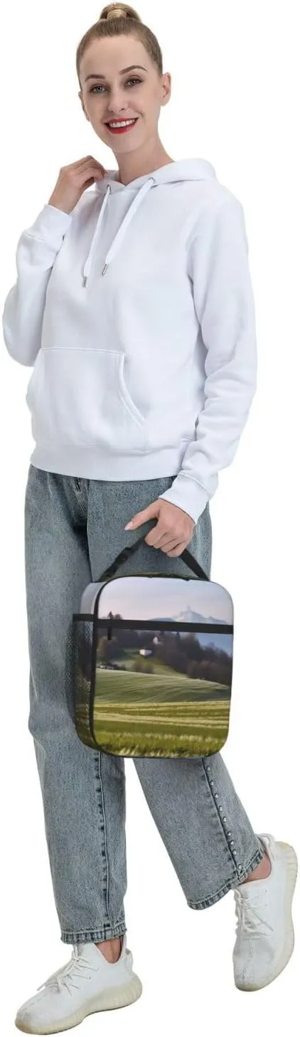 Insulated Lunch Bag for Men Women Reusable Lunch Box Slovenian Rural Landscape Lunchbox Leakproof Cooler Bags for Work Picnic