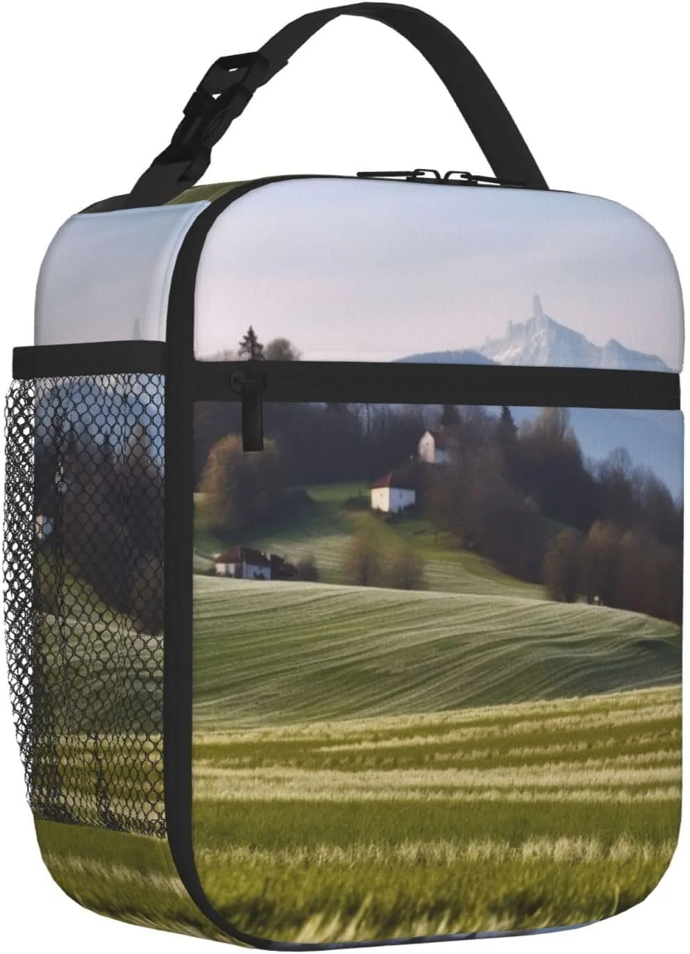 Insulated Lunch Bag for Men Women Reusable Lunch Box Slovenian Rural Landscape Lunchbox Leakproof Cooler Bags for Work Picnic
