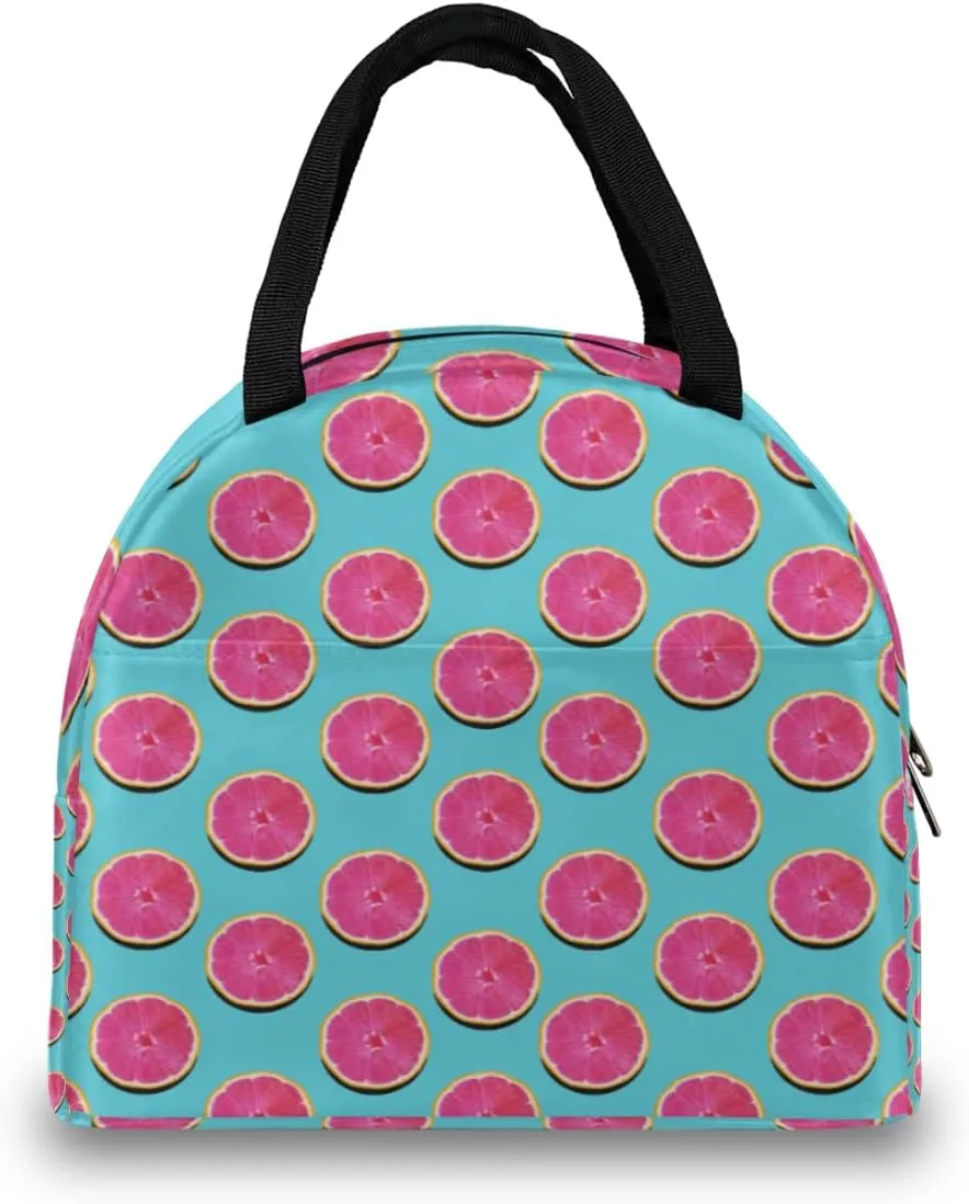 Insulated Lunch Bag for Women Men Grapefruit Pink Flesh Waterproof Thermal Tote Bag Reusable Lunch Box Container Lunch Holder Leakproof Lunch Cooler Bag Picnic Travel Work