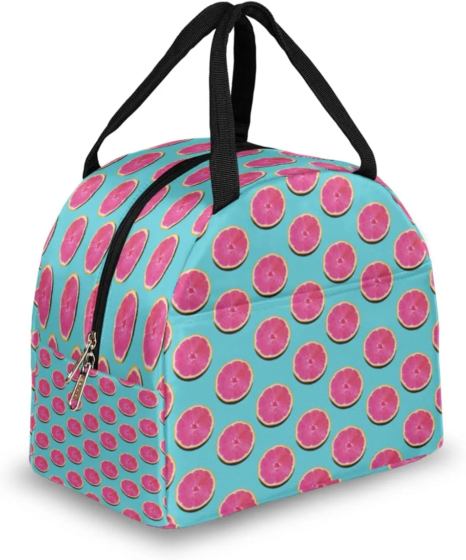 Insulated Lunch Bag for Women Men Grapefruit Pink Flesh Waterproof Thermal Tote Bag Reusable Lunch Box Container Lunch Holder Leakproof Lunch Cooler Bag Picnic Travel Work