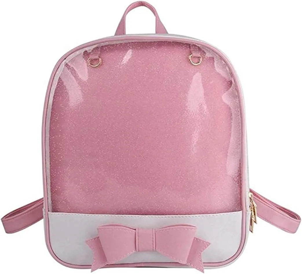 Ita Backpack - Cute Candy Summer Beach Bag with Bowknot & Transparent Windows for DIY Decors