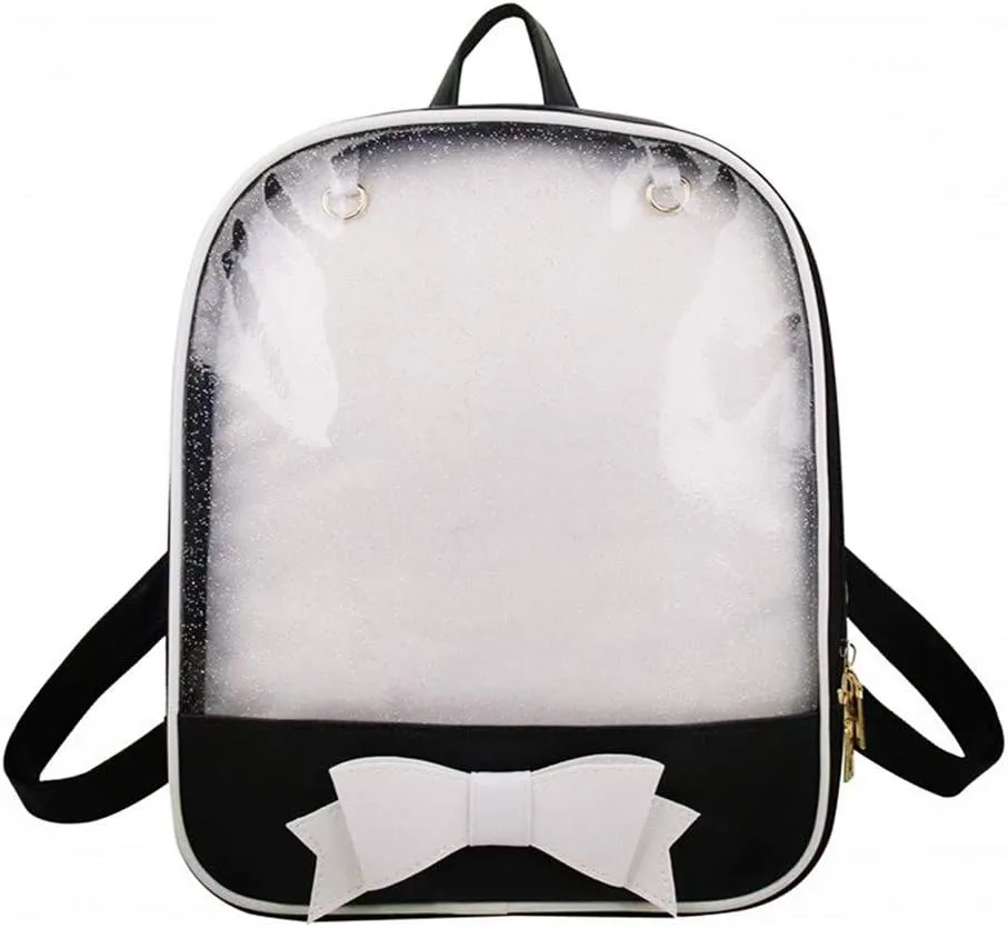 Ita Backpack - Cute Candy Summer Beach Bag with Bowknot and Transparent Windows for DIY Decors