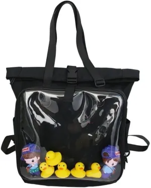 Ita Bag Backpack Kawaii Cute Pin Display Large Tote Bag Messenger Japanese Transparent Clear Shoulder Bags