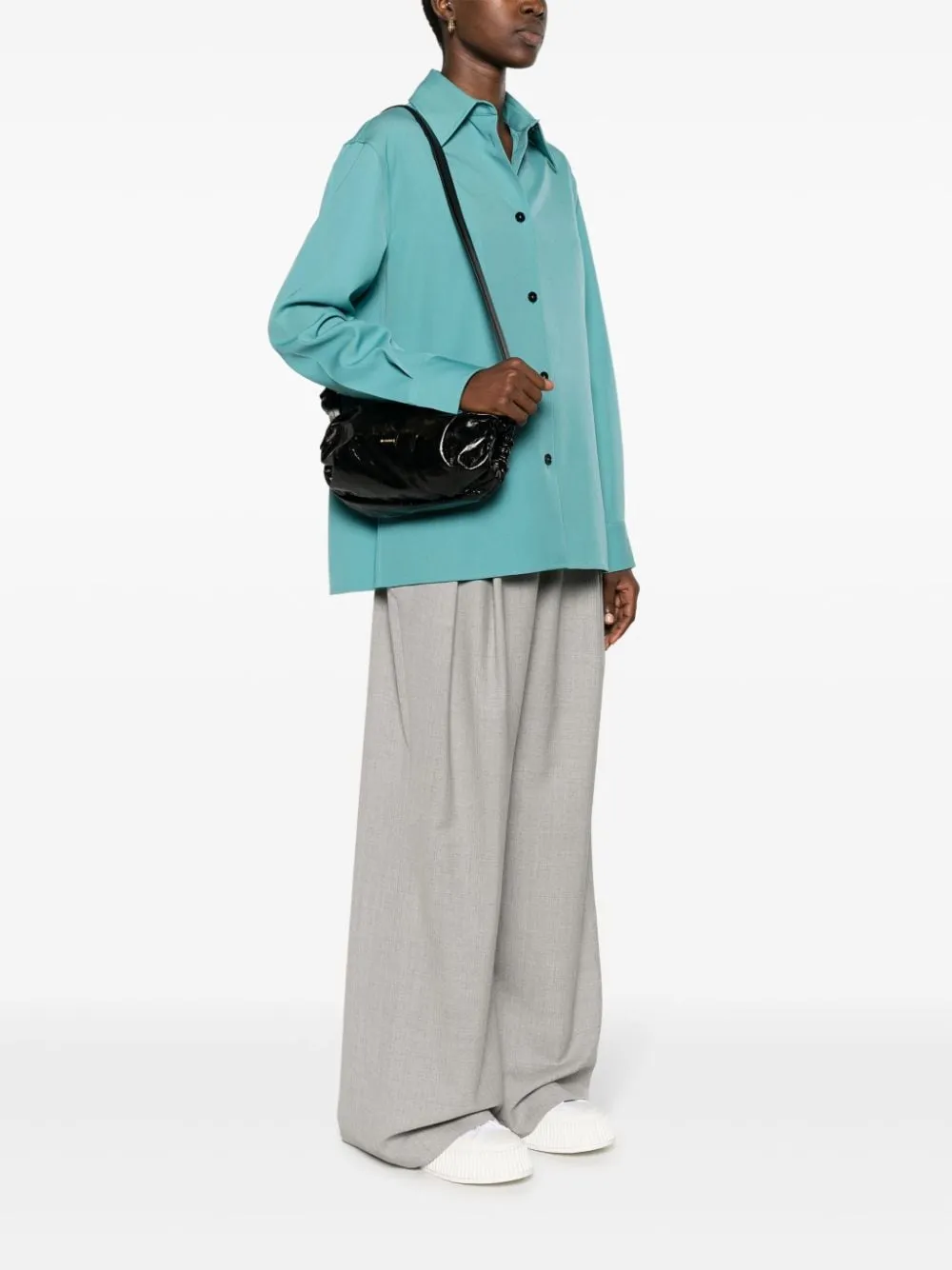 Jil Sander Capsule Patent Leather Shoulder Bag
