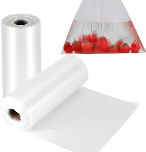 JOIKIT 2 Rolls 12 x 16 Inches Plastic Produce Bags Roll, Food Grade Clear Food Storage Bag, Durable Plastic Bag Roll for Vegetable, Fruit, Kitchen Waste,350 Bags/Roll