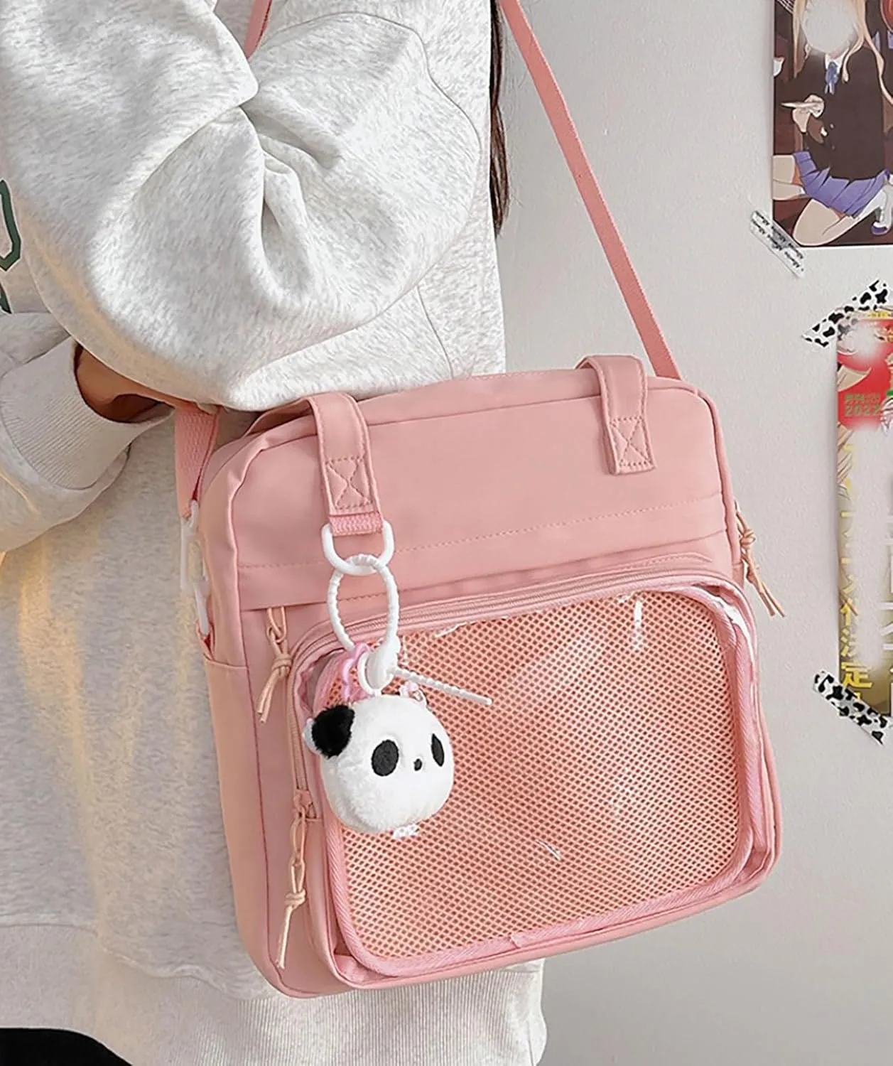 Kawaii Crossbody Shoulder Bags for Women Ita Messenger Bag Cute Transparent Ita Bag Sling Bag Japanese Anime Style Clear Bags