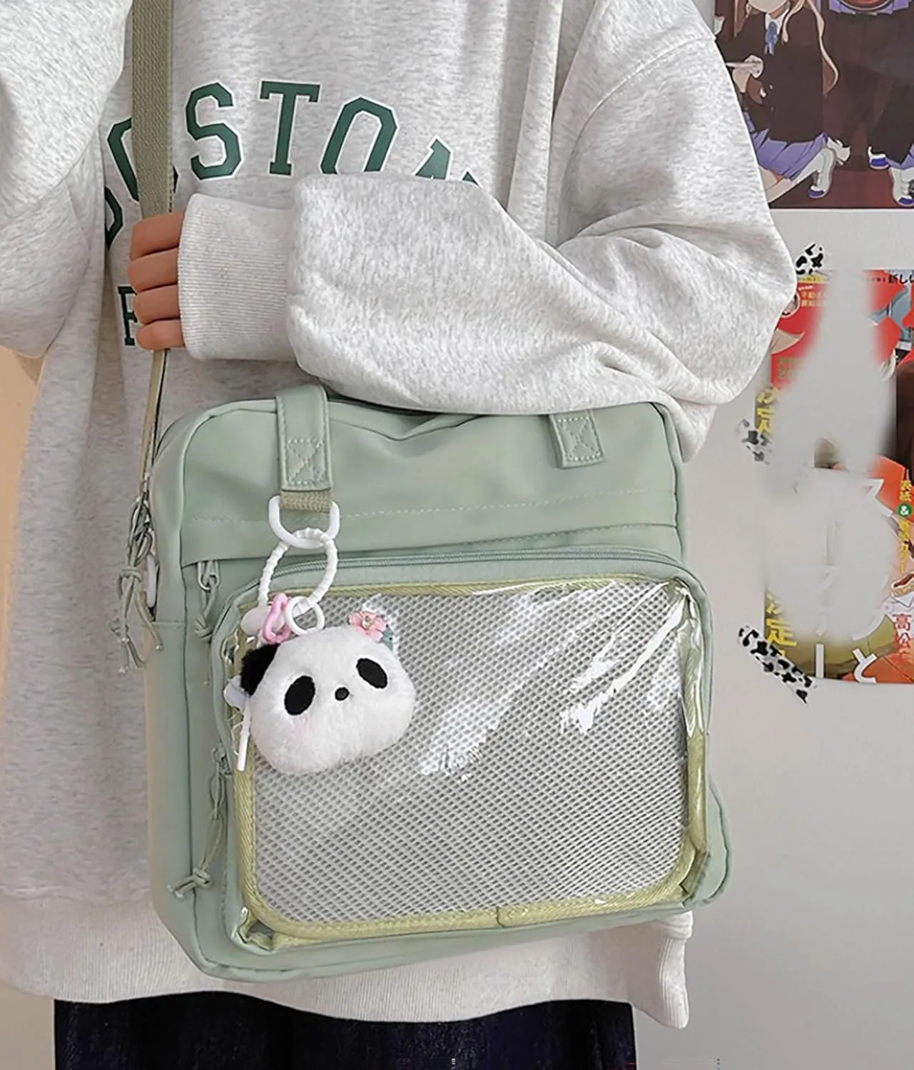 Kawaii Crossbody Shoulder Bags for Women Ita Messenger Bag Cute Transparent Ita Bag Sling Bag Japanese Anime Style Clear Bags