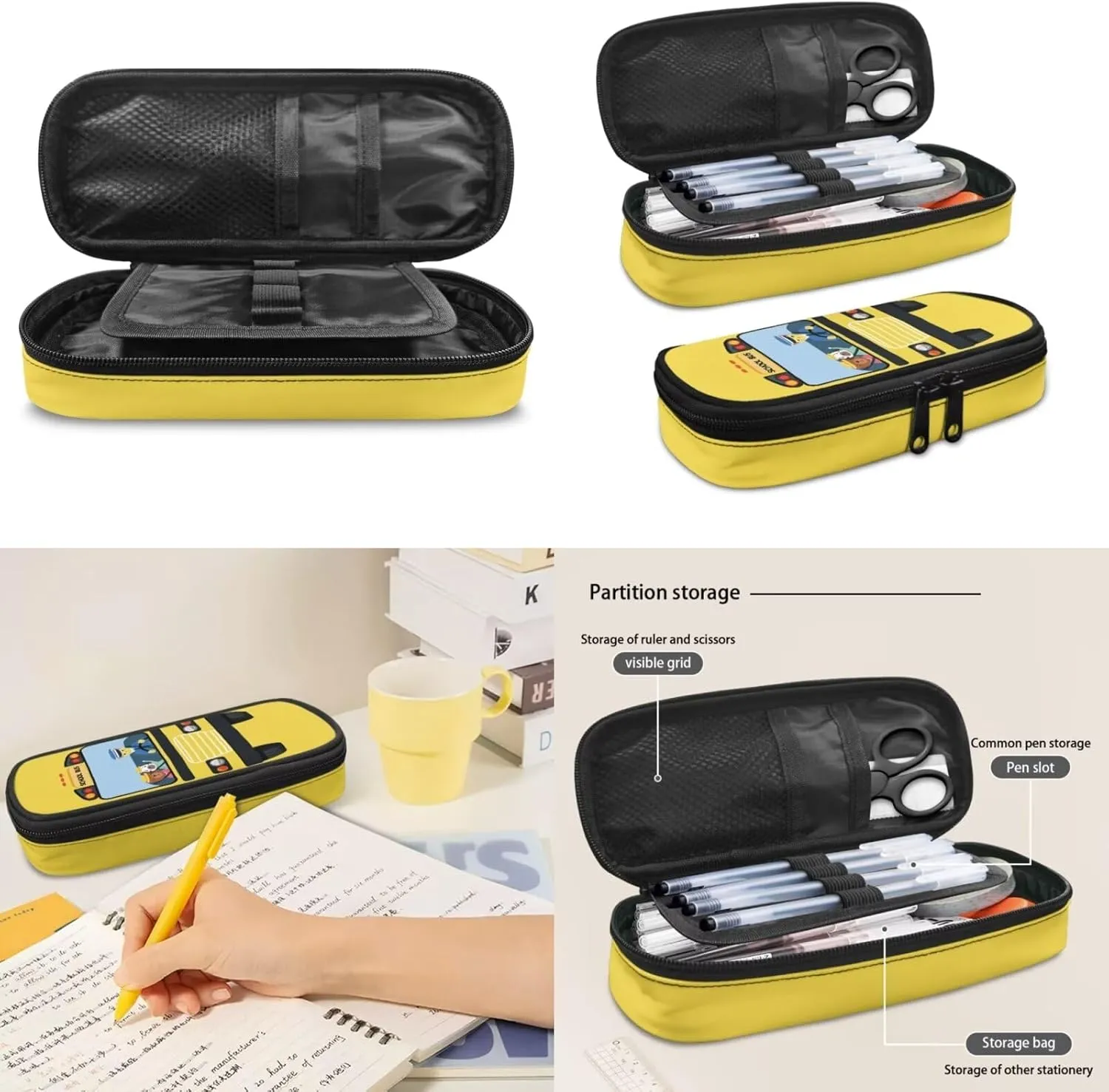 Kids School Backpack 3Pcs Set Casual Insulated Lunch Tote Bag and Large Capacity Pencil Bag Knapsack for Teens Boys Girls, School Bus
