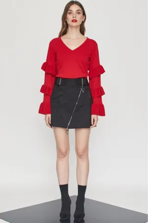 Knitted Trumphet Flounce Sleeve