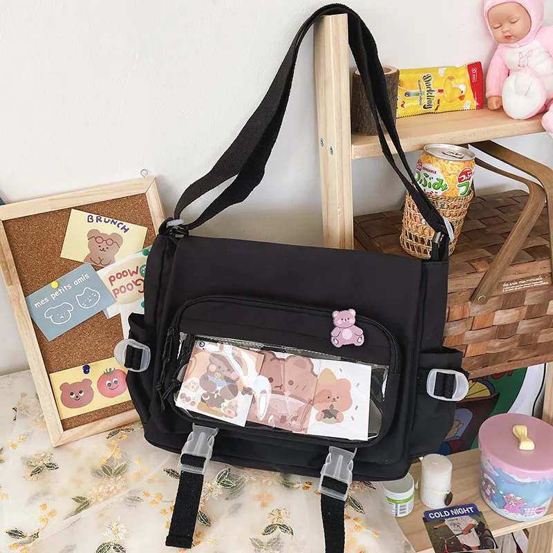 Korean Style Vintage Cute Bear Transparent Shoulder Bags