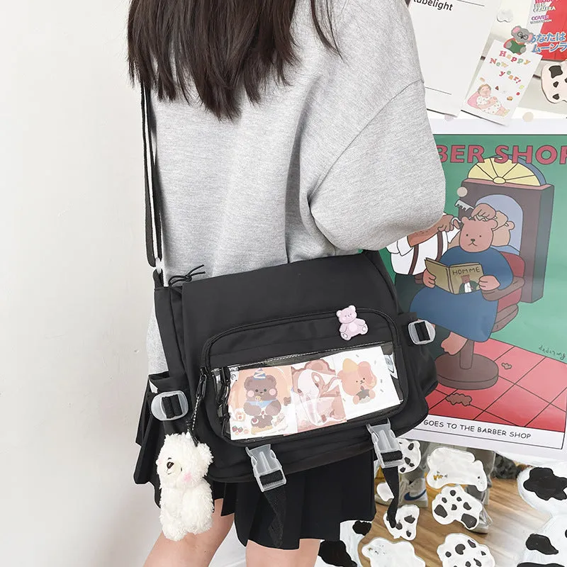 Korean Style Vintage Cute Bear Transparent Shoulder Bags