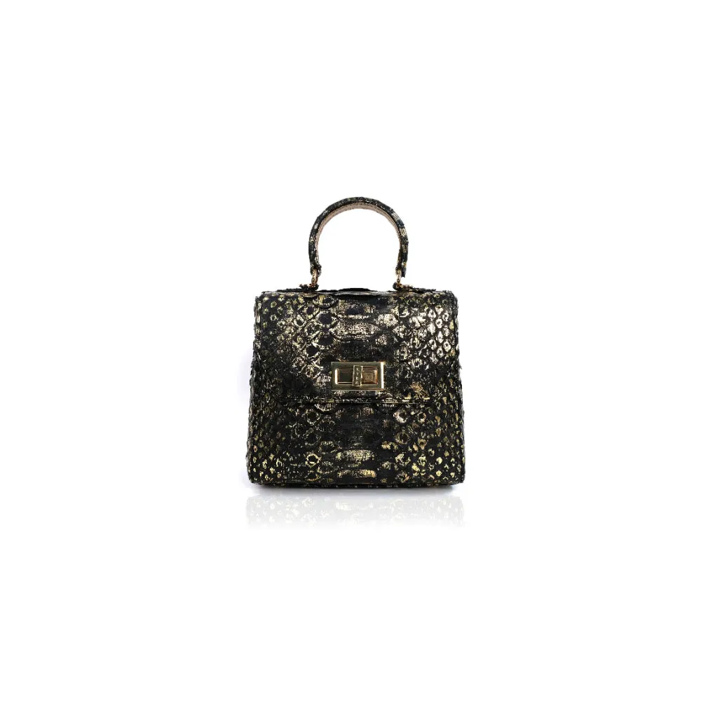 Kyra  Luna Square Bag Black Rain Gold Basic