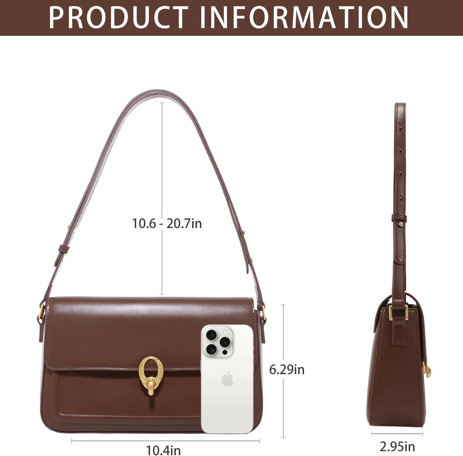 LAFESTIN Split Leather Shoulder Bags For Women with Adjustable Strap, Trendy Crossbody Purses, Designer Inspire Handbags
