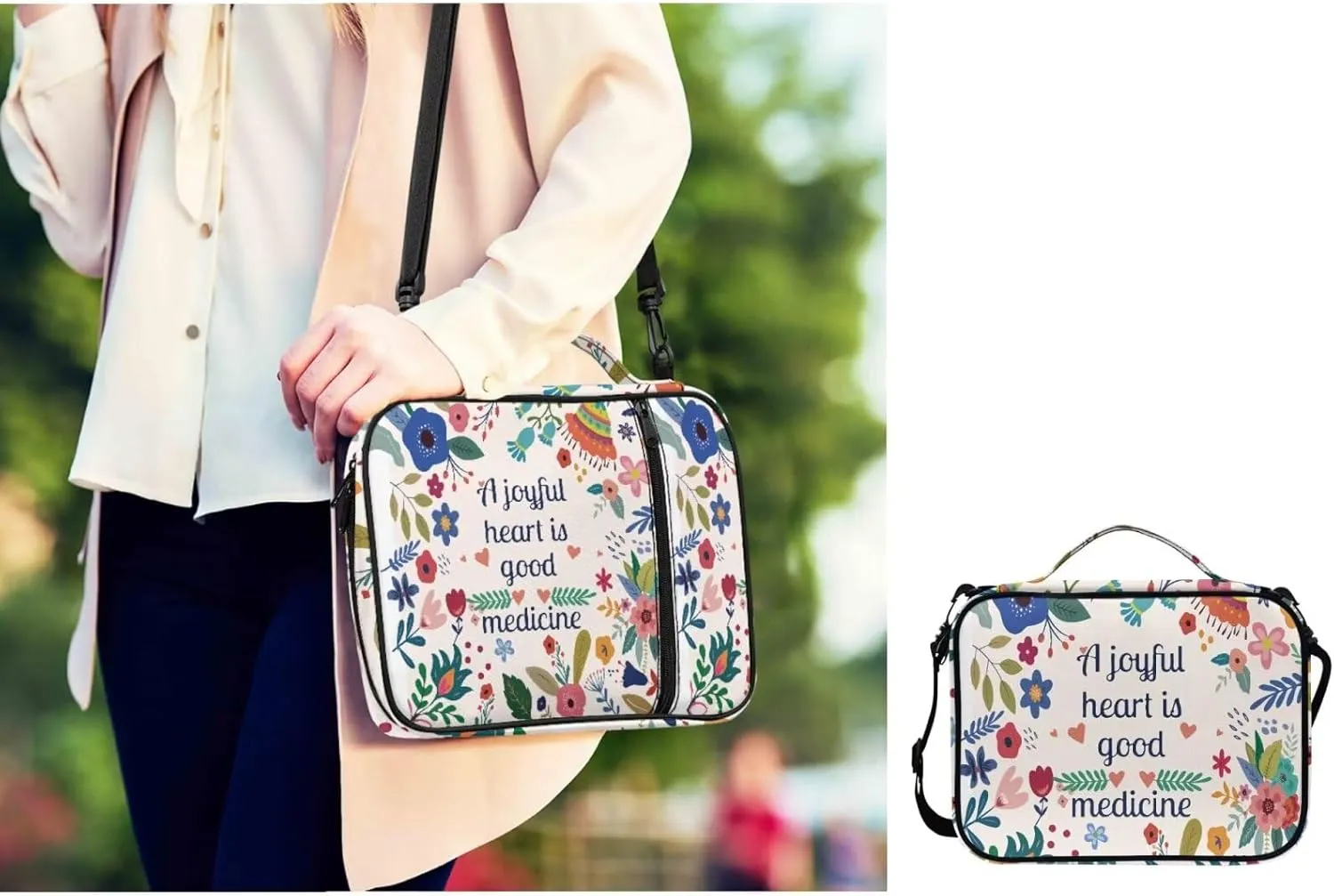 Large Bible Bag Bible Case for Women Bible Cover Case Bible Covers with Shoulder Strap Church Bag Christian Print