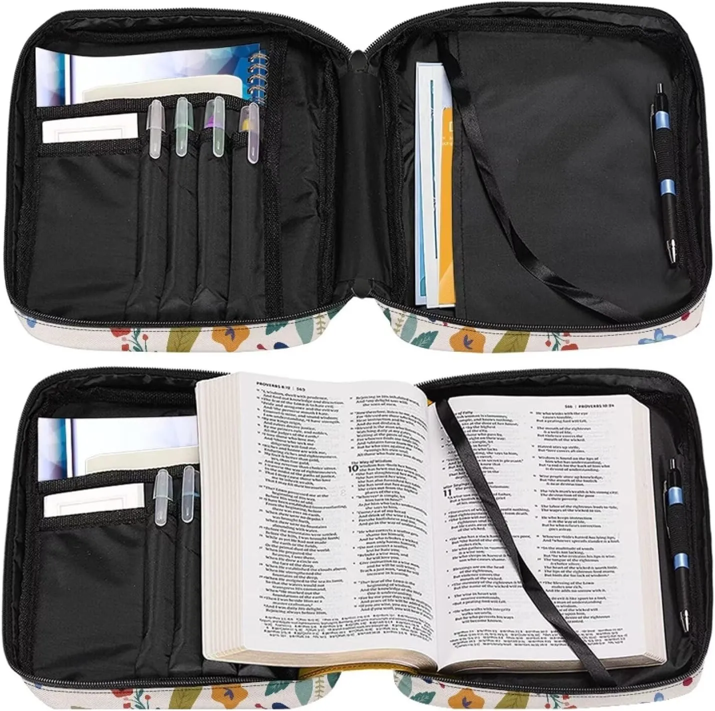 Large Bible Bag Bible Case for Women Bible Cover Case Bible Covers with Shoulder Strap Church Bag Christian Print