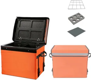 Large Capacity Insulated Meal Delivery Bag Leak Proof Cooler Box Thickened Thermal Backpack Epp Foam Incubator with Cup Holders