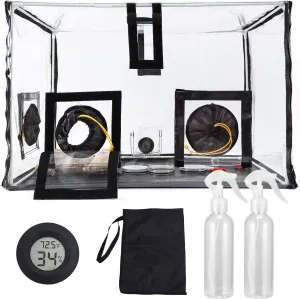 Large Still Air Box Mushroom Mycology Fume Hood Propagation StationsGrow Kit Mushroom Grow Bags （31.5 * 20.5 * 20.5inch） Monotub Kit Mushroom Planting BagTent for Spores Horticulture Supplies