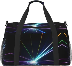 Laser light print Carry on Bag Underseat forTraveling Personal Item Bag Travel Duffel Bag Gym Bag for Women Men