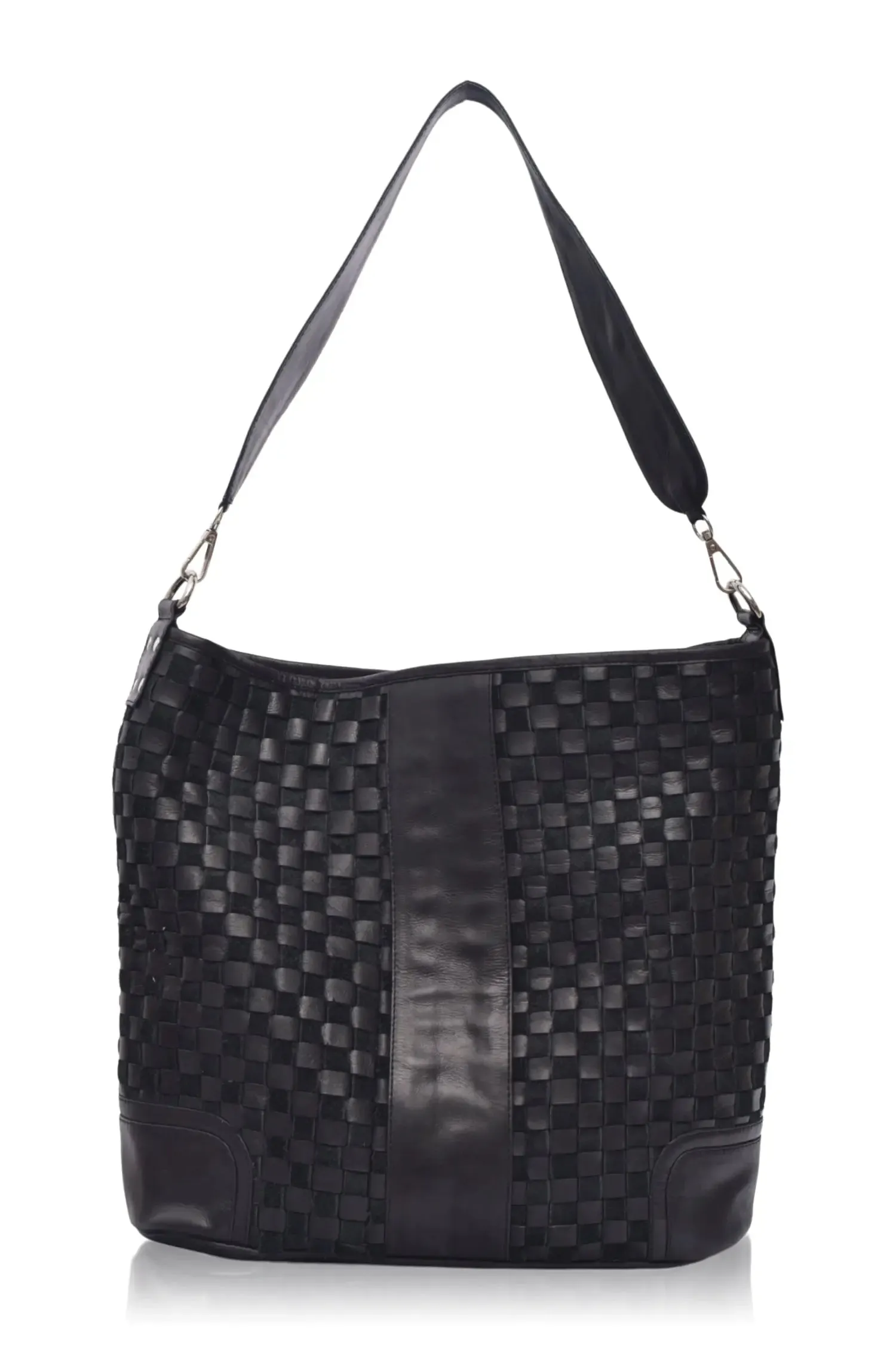 Leather Bag - Soho Lane Woven Leather Shoulder Bag by Bali ELF